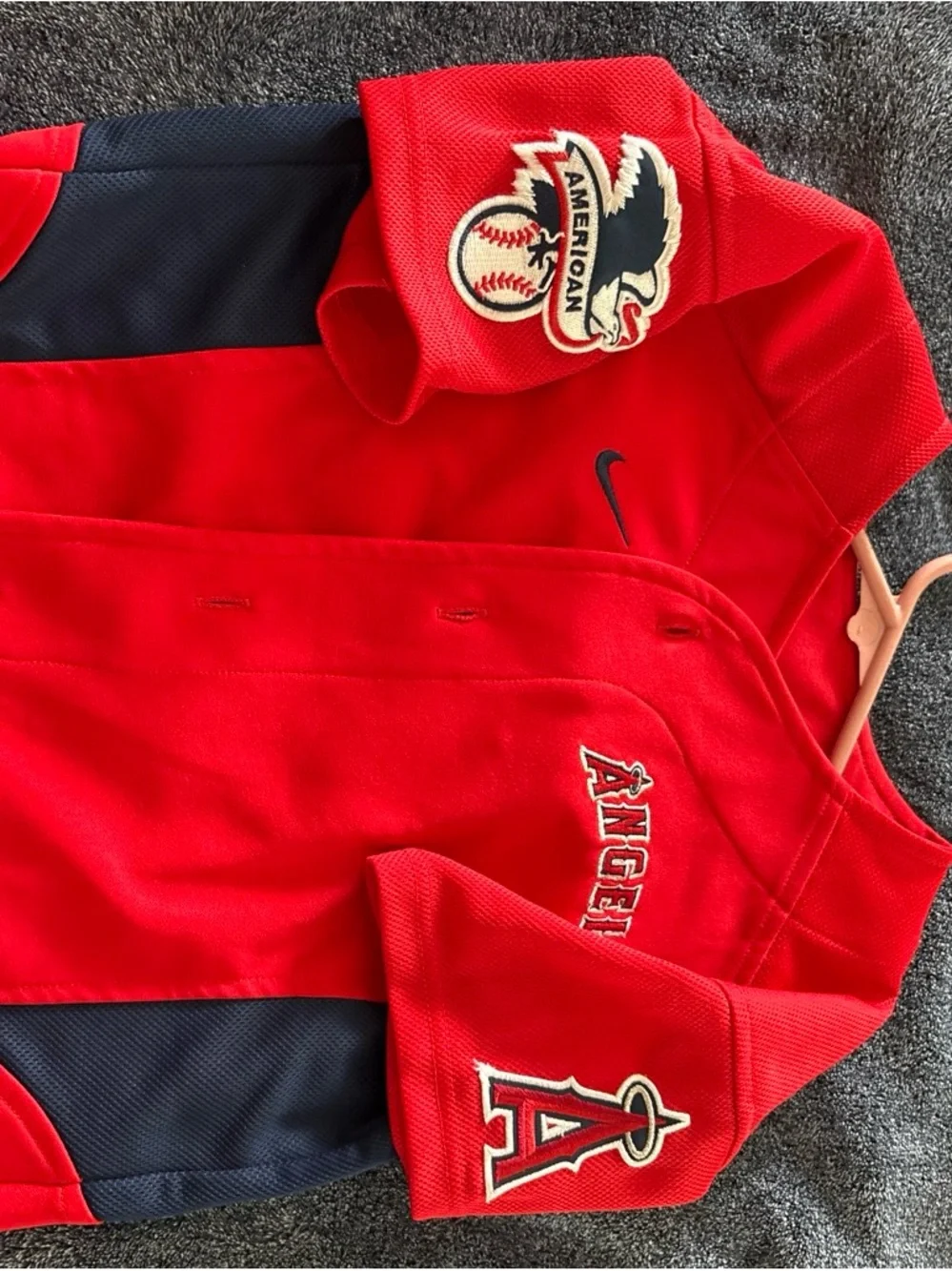 Nike Red Guerrero #27 Baseball Jersey with Navy Accents